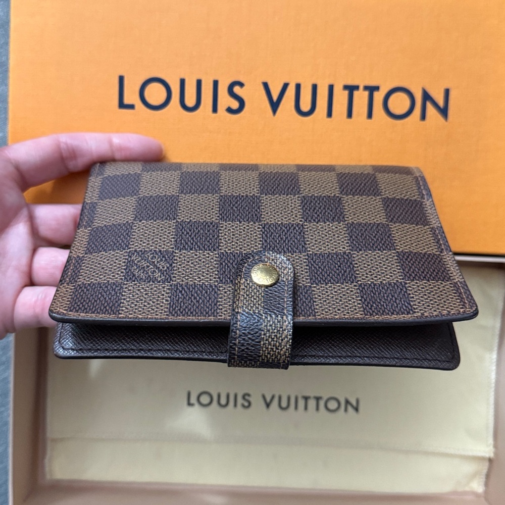 Pre-owned Louis Vuitton Damier Ebene PM Ring Agenda Cover - Picture 4 of 13